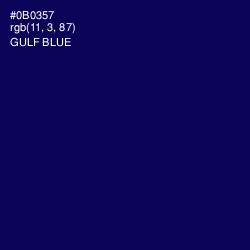 #0B0357 - Gulf Blue Color Image